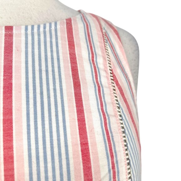 Vineyard Vines Abacos Stripe Tassel Sleeveless Top Pink Blue White Size 4 - Picture 3 of 13